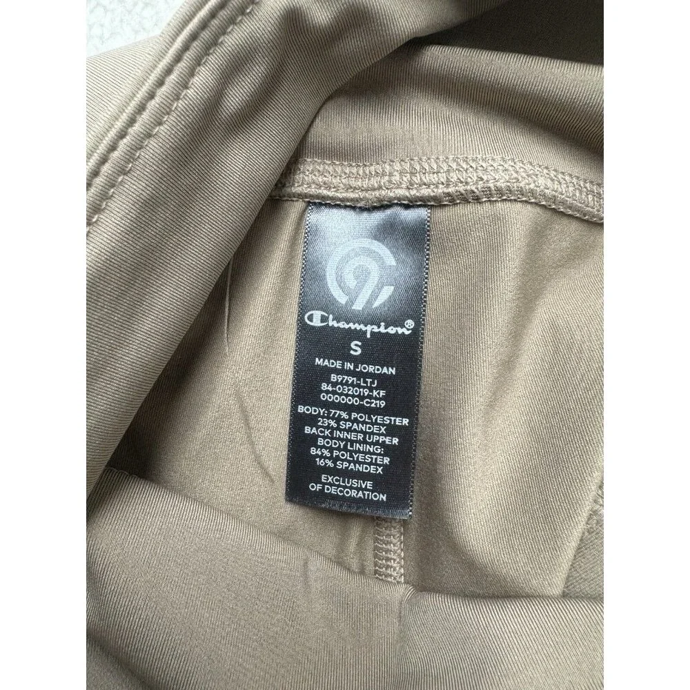 Champion Capri Leggings Women's S Tan Cropped‎ Stretch Elastic Waist Activewear
